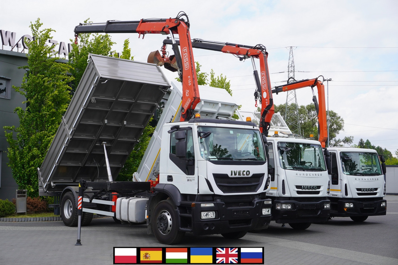 IVECO Stralis 310 E6 / NEW 3-sided tipper / Fassi F135 crane with remote control - Sunkvežimis su kranu: foto 1 IVECO Stralis 310 E6 / NEW 3-sided tipper / Fassi F135 crane with remote control - Sunkvežimis su kranu: foto 1