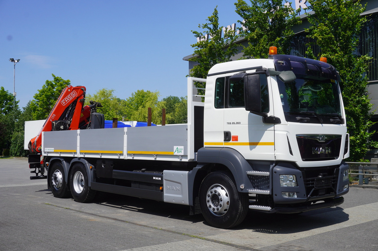 MAN TGS 26.360 Flatbed / Fassi F175 7.7 T / steered 3rd axle - Sunkvežimis su kranu: foto 2 MAN TGS 26.360 Flatbed / Fassi F175 7.7 T / steered 3rd axle - Sunkvežimis su kranu: foto 2
