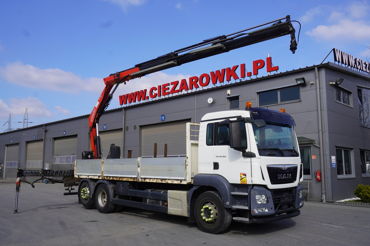 MAN TGS 26.360 Flatbed / Fassi F175 7.7 T / steered 3rd axle - Sunkvežimis su kranu: foto 1 MAN TGS 26.360 Flatbed / Fassi F175 7.7 T / steered 3rd axle - Sunkvežimis su kranu: foto 1