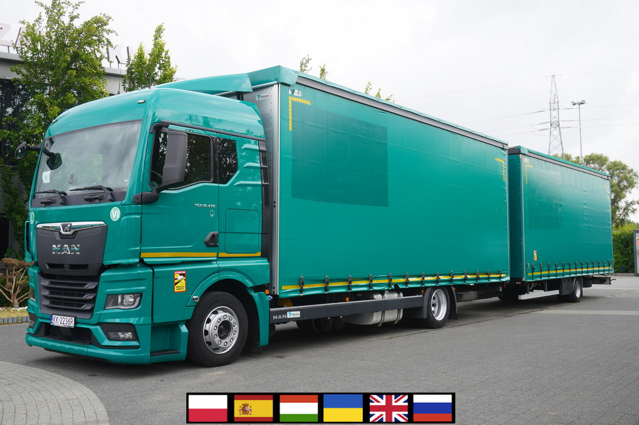MAN TGX 18.470 / Trailer 19 EPAL / Curtainsider 19 EPAL / 2022 / Retarder / 15 units - Tentinis sunkvežimis: foto 1 MAN TGX 18.470 / Trailer 19 EPAL / Curtainsider 19 EPAL / 2022 / Retarder / 15 units - Tentinis sunkvežimis: foto 1