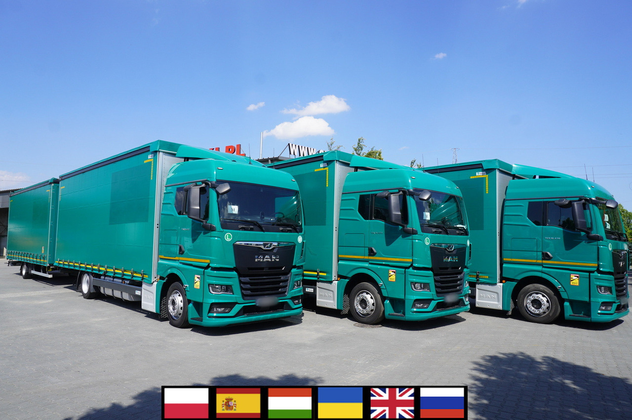 MAN TGX 18.470 / Trailer 19 EPAL / Curtainsider 19 EPAL / 2022 / Retarder / 15 units - Tentinis sunkvežimis: foto 1 MAN TGX 18.470 / Trailer 19 EPAL / Curtainsider 19 EPAL / 2022 / Retarder / 15 units - Tentinis sunkvežimis: foto 1