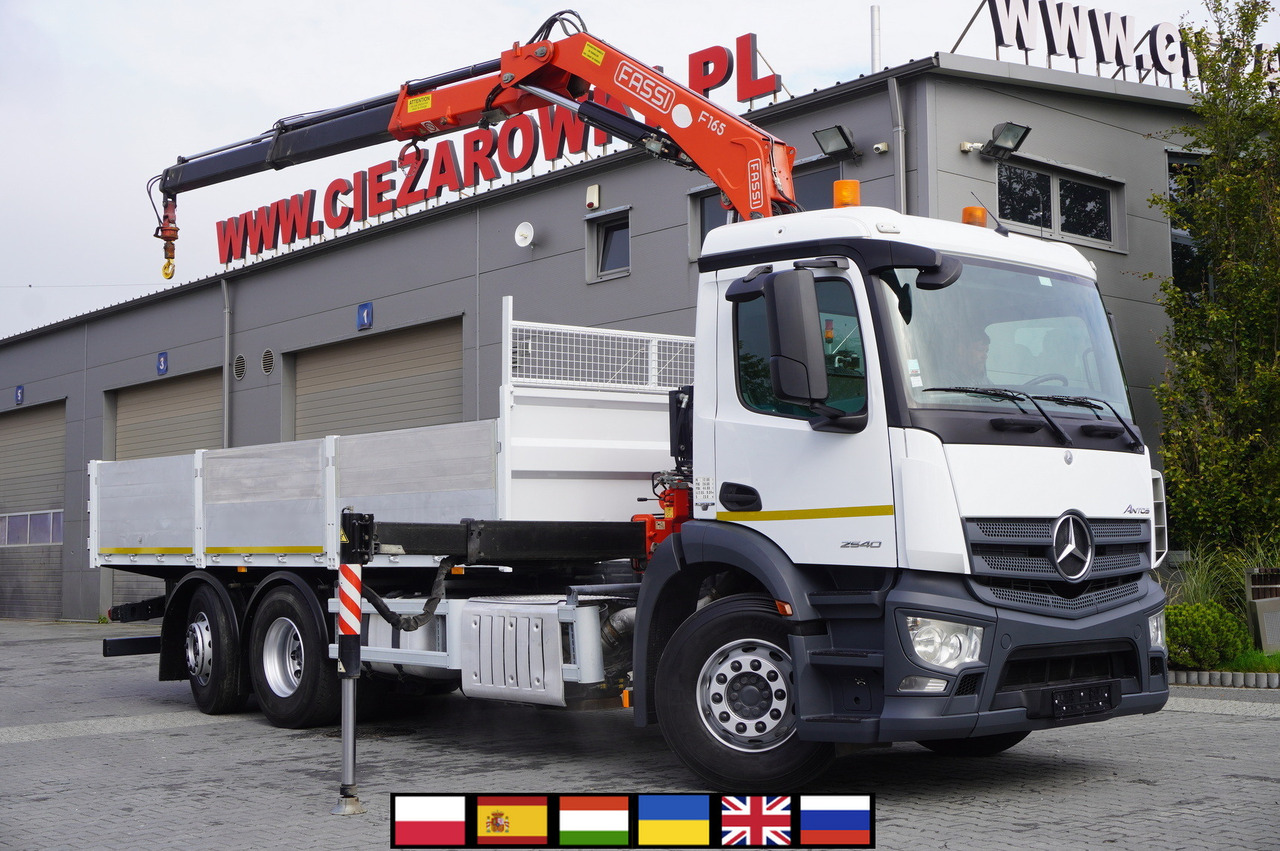 MERCEDES-BENZ Antos 2540 / Flatbed 15 EPAL / Fassi F165 / 6.1 t / 8 m reach / remote control / rotator / 1600 MTH / steered axle - Sunkvežimis su kranu: foto 1 MERCEDES-BENZ Antos 2540 / Flatbed 15 EPAL / Fassi F165 / 6.1 t / 8 m reach / remote control / rotator / 1600 MTH / steered axle - Sunkvežimis su kranu: foto 1