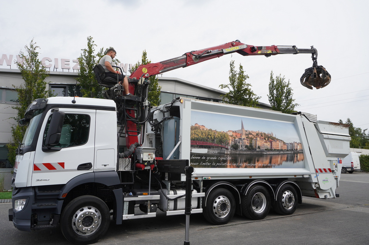 MERCEDES-BENZ Antos 3240 8x2 / Tajfun 5T crane / Farid Industries garbage truck/ 3 steered axles - Šiukšliavežis: foto 1 MERCEDES-BENZ Antos 3240 8x2 / Tajfun 5T crane / Farid Industries garbage truck/ 3 steered axles - Šiukšliavežis: foto 1