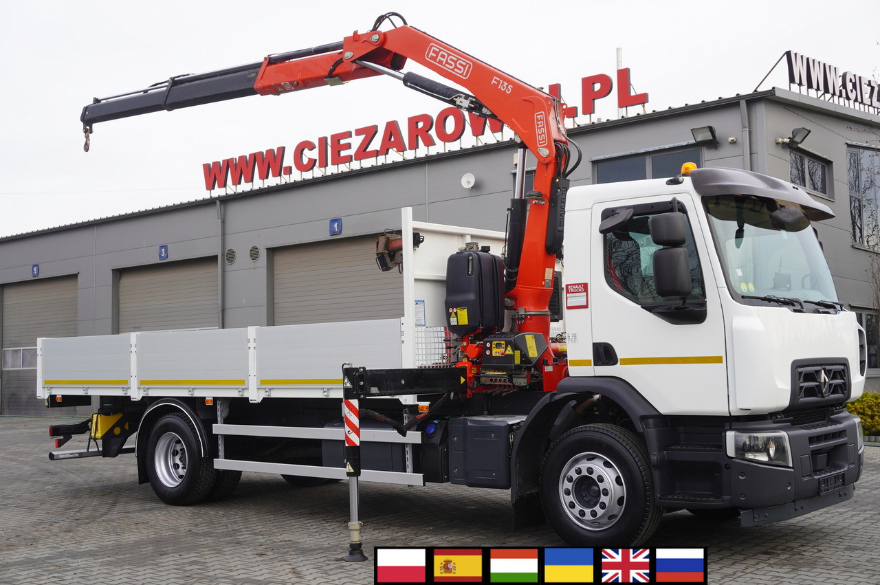 RENAULT C280 DTI 8 / FASSI crane 5.6 T / range 8 m / Flatbed 15 EPAL - Sunkvežimis su kranu: foto 1 RENAULT C280 DTI 8 / FASSI crane 5.6 T / range 8 m / Flatbed 15 EPAL - Sunkvežimis su kranu: foto 1