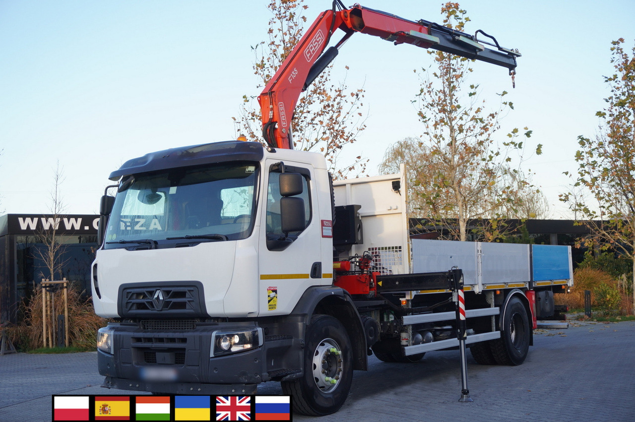 RENAULT C280 DTI 8 / FASSI crane 5.6 T / range 8 m / Flatbed 15 EPAL - Platforminis/ Bortinis sunkvežimis, Sunkvežimis su kranu: foto 1 RENAULT C280 DTI 8 / FASSI crane 5.6 T / range 8 m / Flatbed 15 EPAL - Platforminis/ Bortinis sunkvežimis, Sunkvežimis su kranu: foto 1