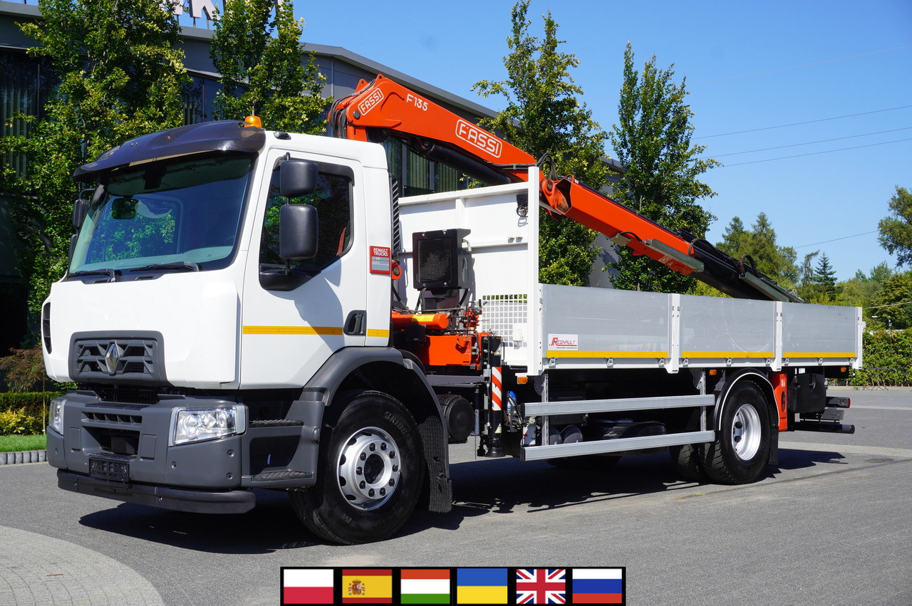 RENAULT C280 DTI 8 / FASSI crane 5.6 T / range 8 m / Flatbed 15 EPAL - Platforminis/ Bortinis sunkvežimis, Sunkvežimis su kranu: foto 1 RENAULT C280 DTI 8 / FASSI crane 5.6 T / range 8 m / Flatbed 15 EPAL - Platforminis/ Bortinis sunkvežimis, Sunkvežimis su kranu: foto 1