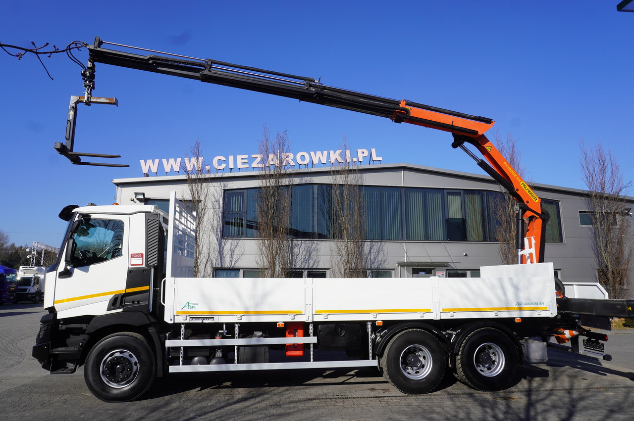 Platforminis/ Bortinis sunkvežimis, Sunkvežimis su kranu RENAULT C380 / 6x4 / HDS Palfinger PK 18002-EH 6000 kg: foto 17