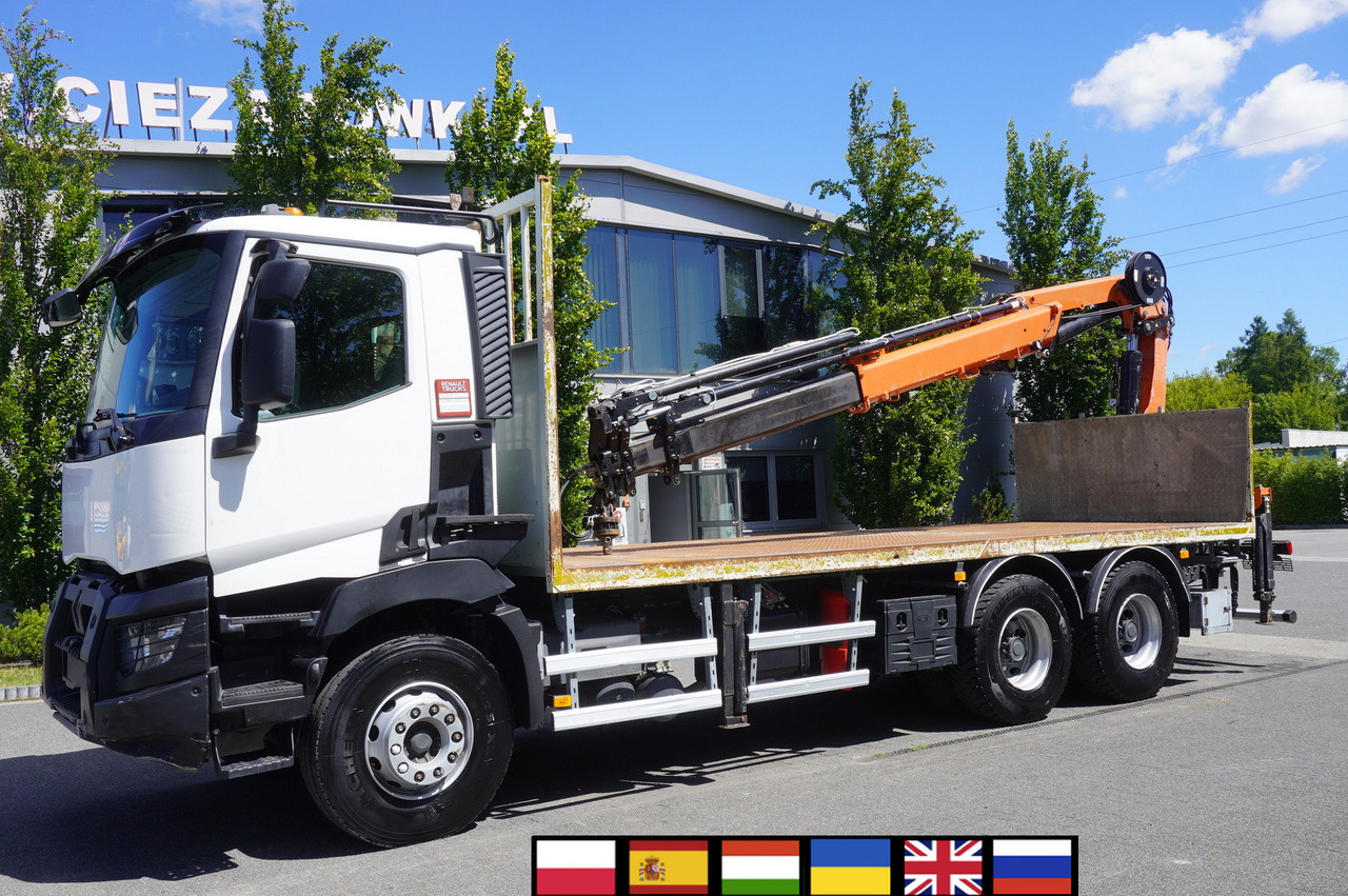 RENAULT C380 Comfort 6x4 / Atlas 6.1 T crane / range 12.3 m - Platforminis/ Bortinis sunkvežimis, Sunkvežimis su kranu: foto 1 RENAULT C380 Comfort 6x4 / Atlas 6.1 T crane / range 12.3 m - Platforminis/ Bortinis sunkvežimis, Sunkvežimis su kranu: foto 1