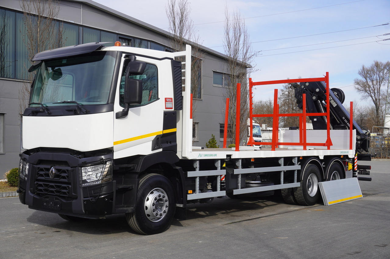 RENAULT C430 / HIAB 244 EP-5 HIDUO crane 8400 kg 15 m / Platform with stanchions - Miško priekaba: foto 4 RENAULT C430 / HIAB 244 EP-5 HIDUO crane 8400 kg 15 m / Platform with stanchions - Miško priekaba: foto 4