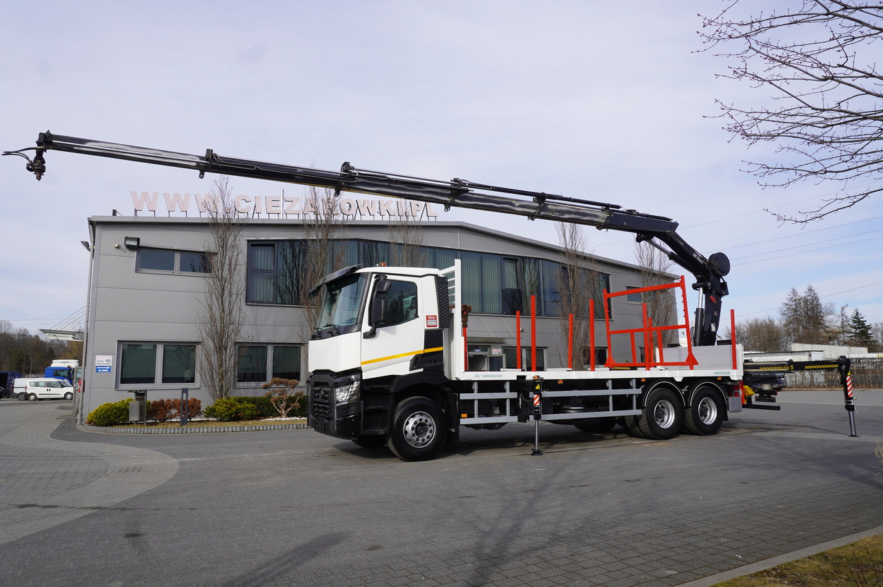 RENAULT C430 / HIAB 244 EP-5 HIDUO crane 8400 kg 15 m / Platform with stanchions - Miško priekaba: foto 5 RENAULT C430 / HIAB 244 EP-5 HIDUO crane 8400 kg 15 m / Platform with stanchions - Miško priekaba: foto 5