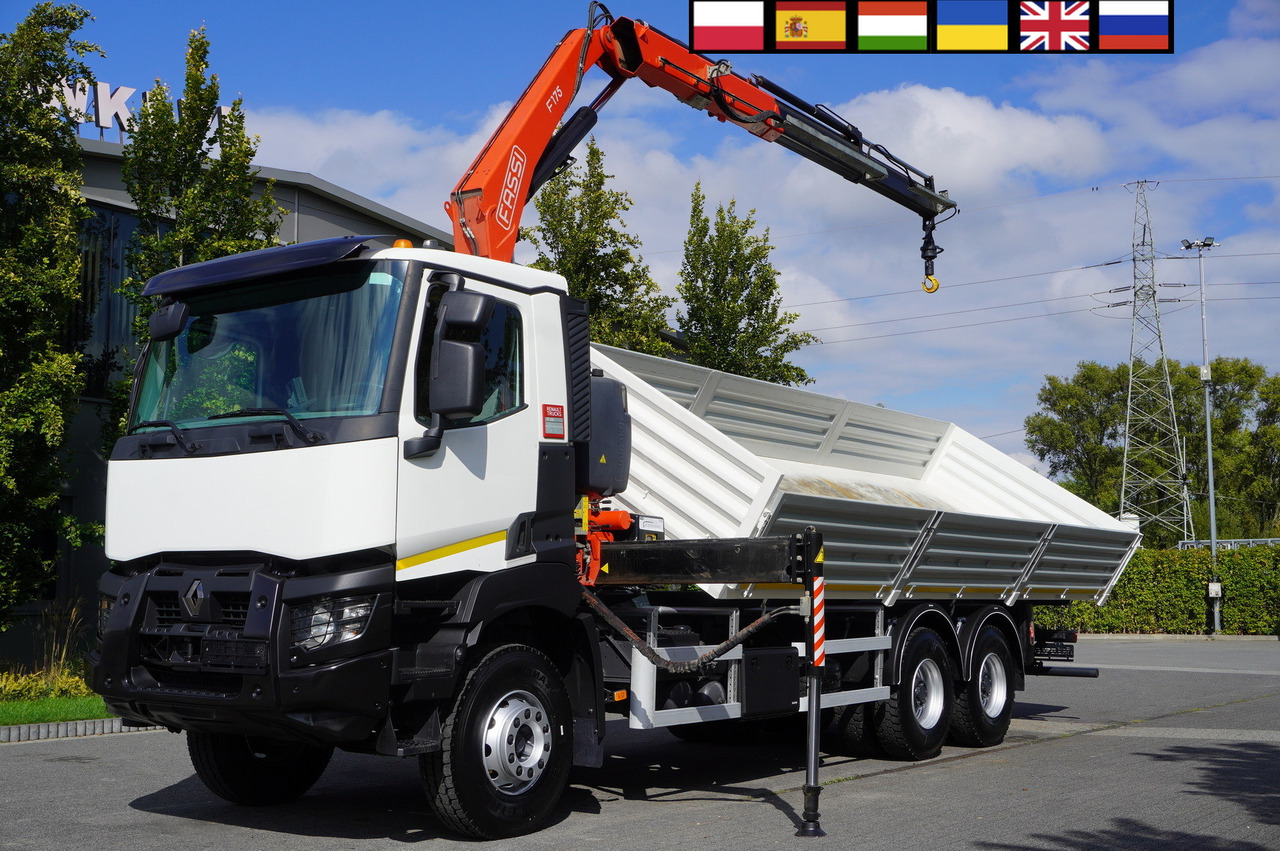 RENAULT K380 6×4 / FASSI F175 crane 7.85 t / 120 thousand km! / 2-sided tipper - Savivartis sunkvežimis, Sunkvežimis su kranu: foto 1 RENAULT K380 6×4 / FASSI F175 crane 7.85 t / 120 thousand km! / 2-sided tipper - Savivartis sunkvežimis, Sunkvežimis su kranu: foto 1