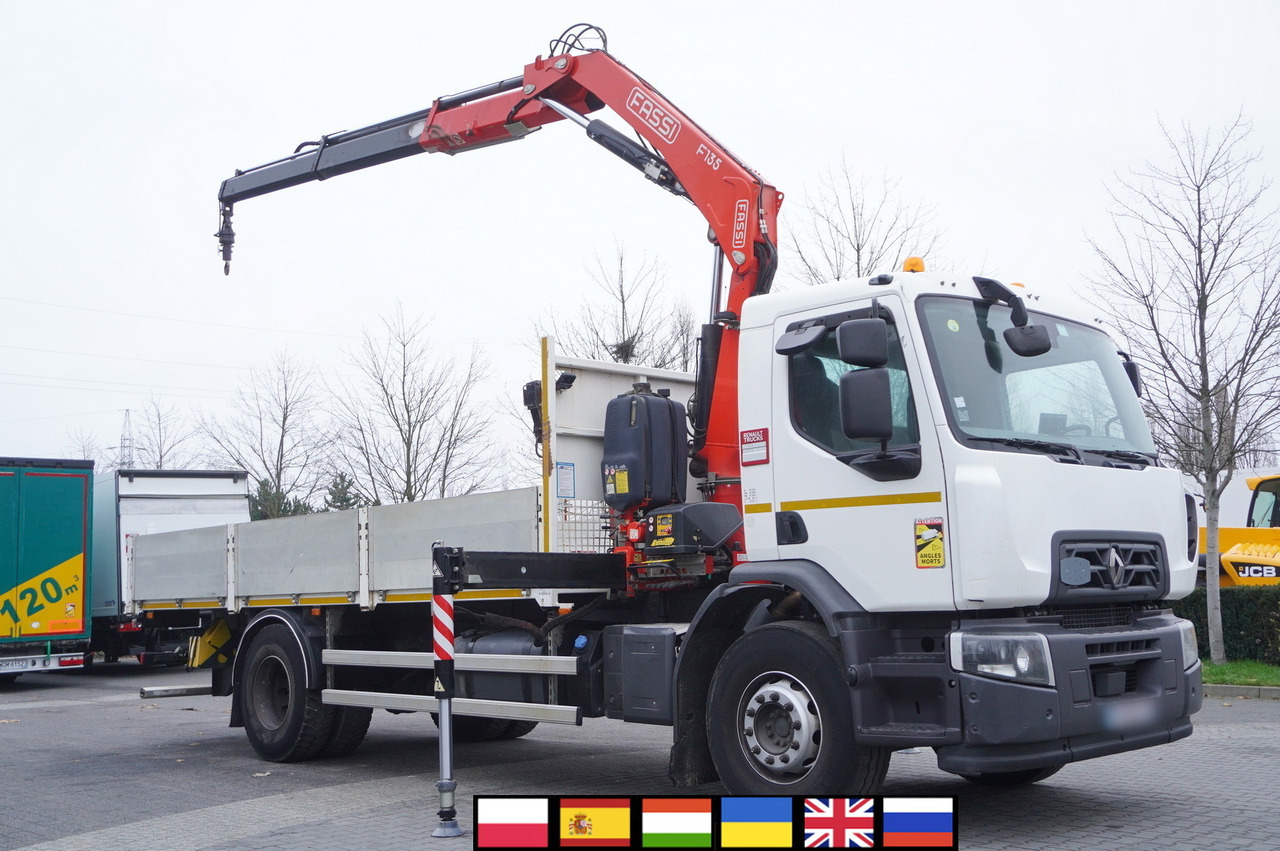 RENAULT RENAULT C280 DTI 8 / FASSI crane 5.6 T / 560 MTH / range 8 m / Flatbed 15 EPAL - Sunkvežimis su kranu: foto 1 RENAULT RENAULT C280 DTI 8 / FASSI crane 5.6 T / 560 MTH / range 8 m / Flatbed 15 EPAL - Sunkvežimis su kranu: foto 1