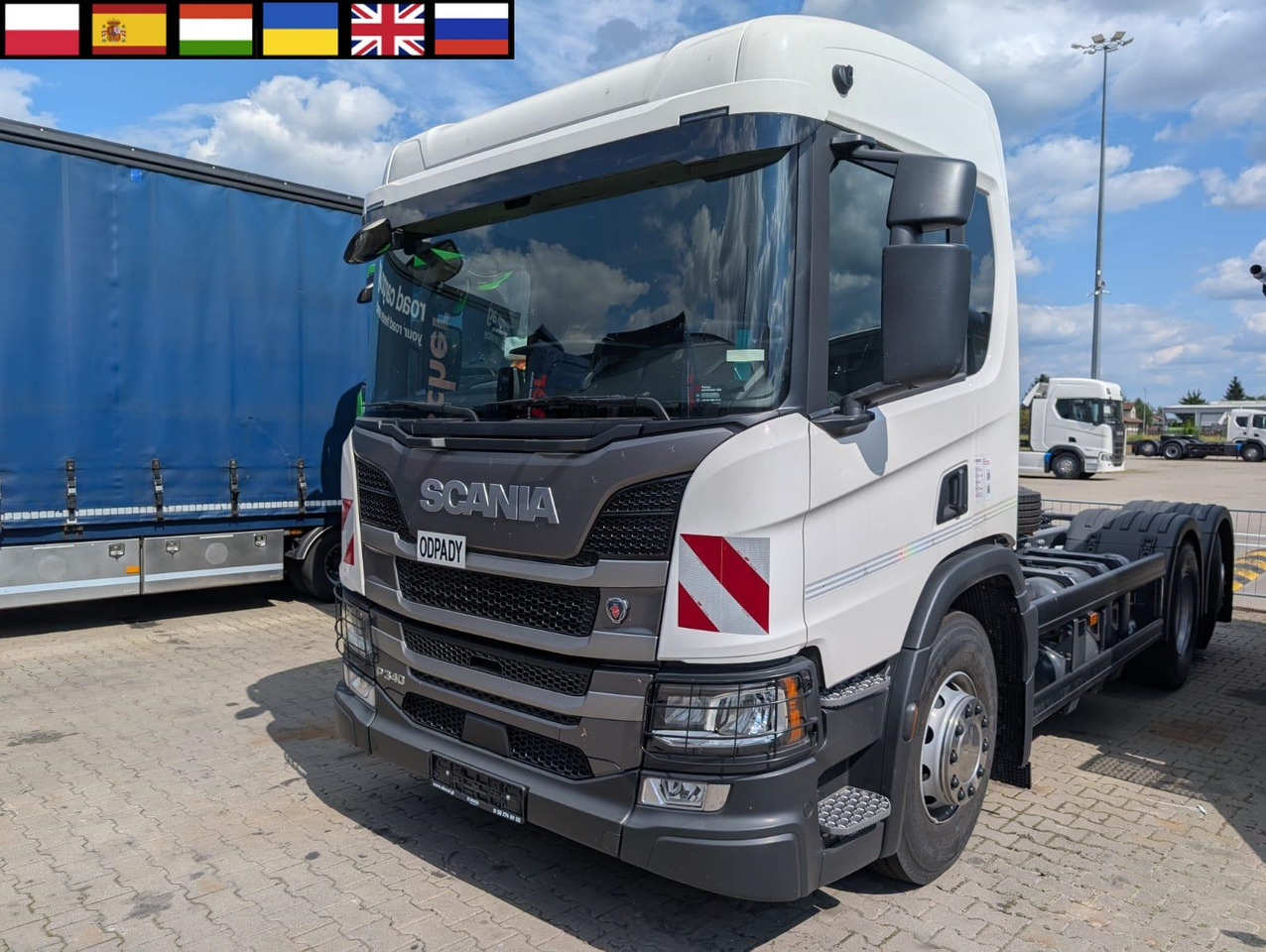 SCANIA P 340 B6x2*4NA / chassis frame / steering axle / CNG / large cab / 8 units - Važiuoklės sunkvežimis: foto 1 SCANIA P 340 B6x2*4NA / chassis frame / steering axle / CNG / large cab / 8 units - Važiuoklės sunkvežimis: foto 1