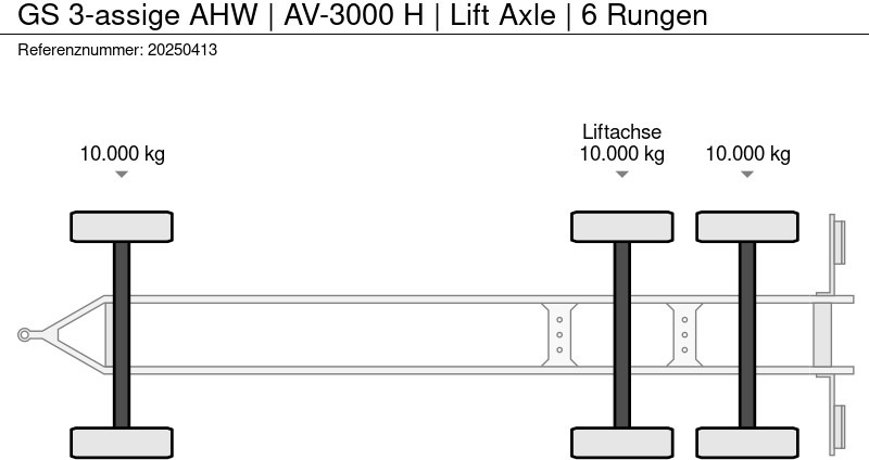 GS 3-assige AHW | AV-3000 H | Lift Axle | 6 Rungen - Miškovežio priekaba: foto 5 GS 3-assige AHW | AV-3000 H | Lift Axle | 6 Rungen - Miškovežio priekaba: foto 5