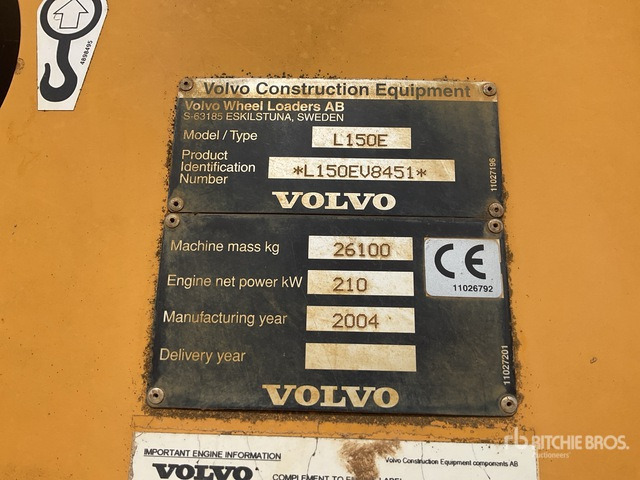 2004 Volvo L150E Wheel Loader - Ratinis krautuvas: foto 1 2004 Volvo L150E Wheel Loader - Ratinis krautuvas: foto 1
