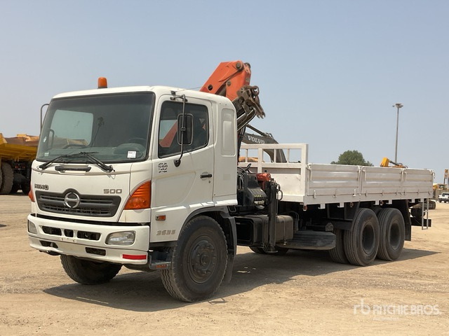 2007 Hino 500 Palfinger PK1000 4.5 ton Knuckl ... Flatbed Truck with Crane - Platforminis/ Bortinis sunkvežimis, Sunkvežimis su kranu: foto 2 2007 Hino 500 Palfinger PK1000 4.5 ton Knuckl ... Flatbed Truck with Crane - Platforminis/ Bortinis sunkvežimis, Sunkvežimis su kranu: foto 2