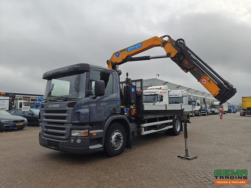 Scania P230 4x2 Dagcab Euro3 - Open LaadBak 5.9M + Effer 115CL/3S - RadioGrafisch - HH Vloer - 09/2026 APK - Platforminis/ Bortinis sunkvežimis, Sunkvežimis su kranu: foto 1 Scania P230 4x2 Dagcab Euro3 - Open LaadBak 5.9M + Effer 115CL/3S - RadioGrafisch - HH Vloer - 09/2026 APK - Platforminis/ Bortinis sunkvežimis, Sunkvežimis su kranu: foto 1