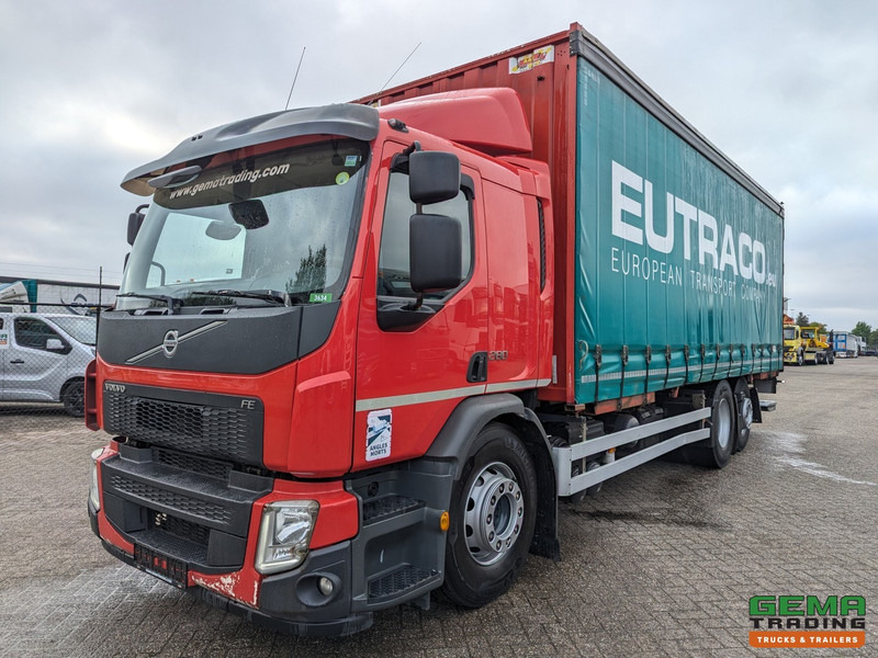 Volvo FE 280 6x2 Slaapcab Euro6 - BDF / SchuifzeilenBak 7.5M + Laadklep 1500KG - Rongpotten/Rongen - Tentinis sunkvežimis: foto 1 Volvo FE 280 6x2 Slaapcab Euro6 - BDF / SchuifzeilenBak 7.5M + Laadklep 1500KG - Rongpotten/Rongen - Tentinis sunkvežimis: foto 1