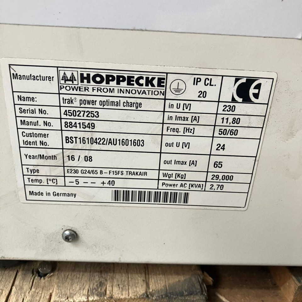 Hoppecke E230 G24/65 B-F15FS Trak power Optimal Charge - Atsarginės dalys - Krovimo technika: foto 5 Hoppecke E230 G24/65 B-F15FS Trak power Optimal Charge - Atsarginės dalys - Krovimo technika: foto 5