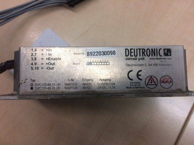 Deutronic DVC125-48-24 Converter - Elektros sistema - Krovimo technika: foto 2 Deutronic DVC125-48-24 Converter - Elektros sistema - Krovimo technika: foto 2