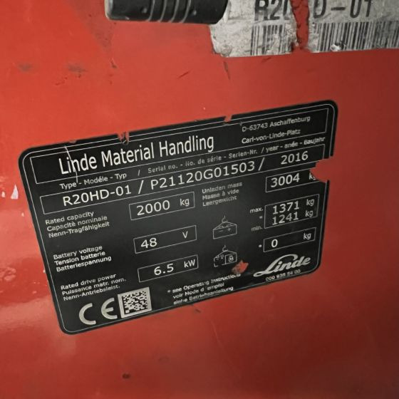 Linde R20 HD (1120) - Krautuvas su šakėmis: foto 5 Linde R20 HD (1120) - Krautuvas su šakėmis: foto 5