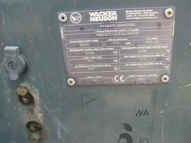 Vikšrinis ekskavatorius Wacker EZ53: foto 6