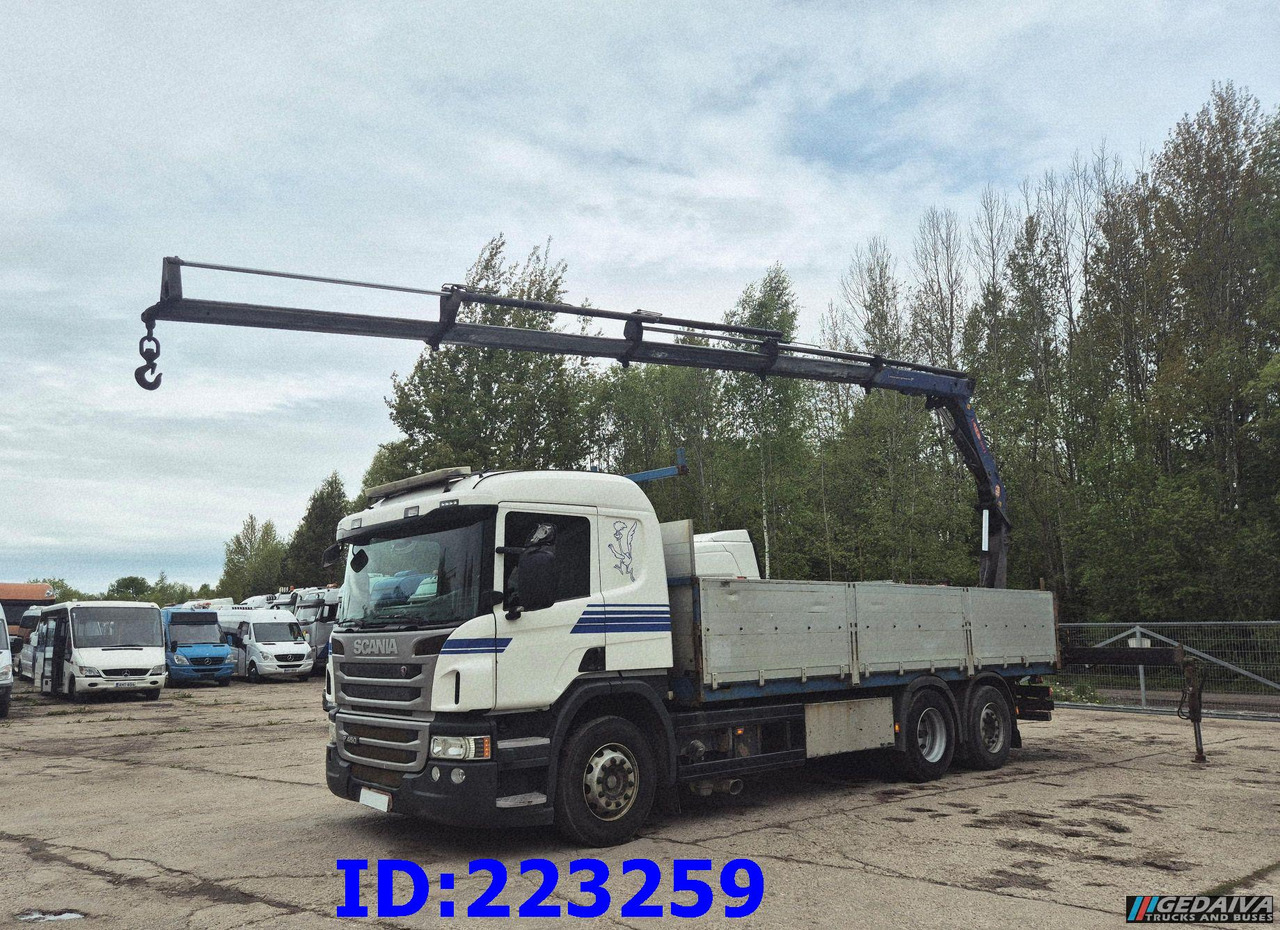SCANIA P450 6x2 Steering axle Euro6 + PM 13.5SP - Platforminis/ Bortinis sunkvežimis: foto 1 SCANIA P450 6x2 Steering axle Euro6 + PM 13.5SP - Platforminis/ Bortinis sunkvežimis: foto 1