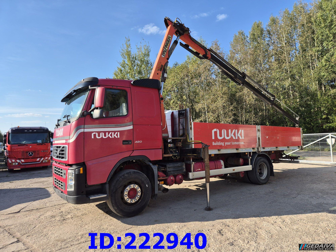 VOLVO FH12 420HP + Crane Palfinger PK9501 - Platforminis/ Bortinis sunkvežimis: foto 1 VOLVO FH12 420HP + Crane Palfinger PK9501 - Platforminis/ Bortinis sunkvežimis: foto 1