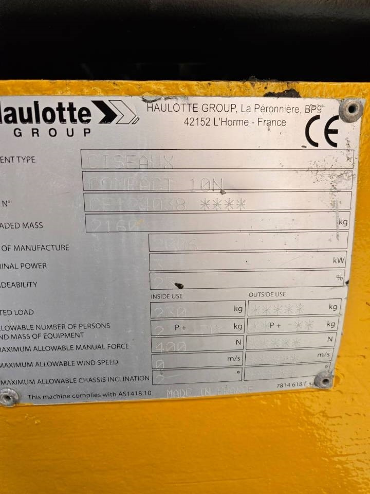 Haulotte Compact 10 N - Žirklinis keltuvas: foto 5 Haulotte Compact 10 N - Žirklinis keltuvas: foto 5