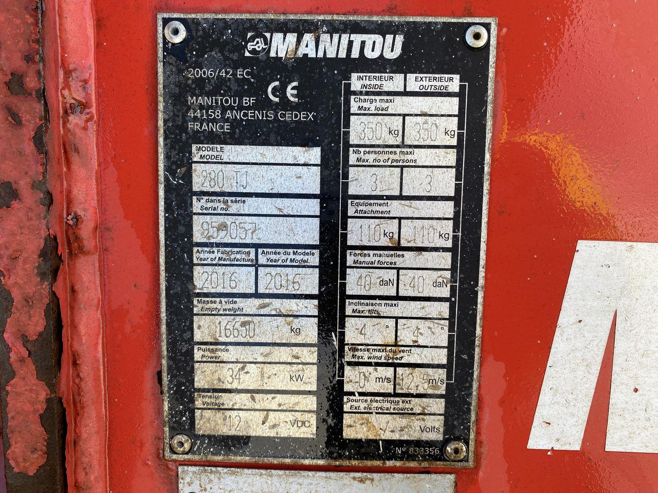 Alkūninis keltuvas Manitou 280TJ: foto 10