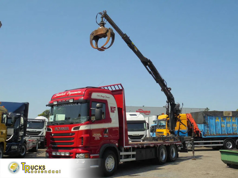 Scania R730 V8 + Euro 5 + Loglift 115Z + 6X4 - Platforminis/ Bortinis sunkvežimis: foto 1 Scania R730 V8 + Euro 5 + Loglift 115Z + 6X4 - Platforminis/ Bortinis sunkvežimis: foto 1