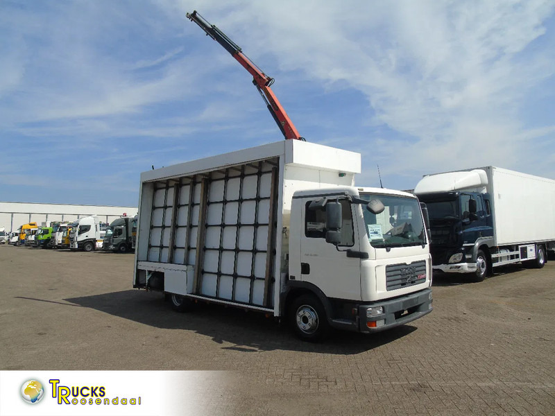 MAN TGL 8.180 + PALFINGER + GLASS TRUCK + MANUAL - Sunkvežimis, Sunkvežimis su kranu: foto 1 MAN TGL 8.180 + PALFINGER + GLASS TRUCK + MANUAL - Sunkvežimis, Sunkvežimis su kranu: foto 1