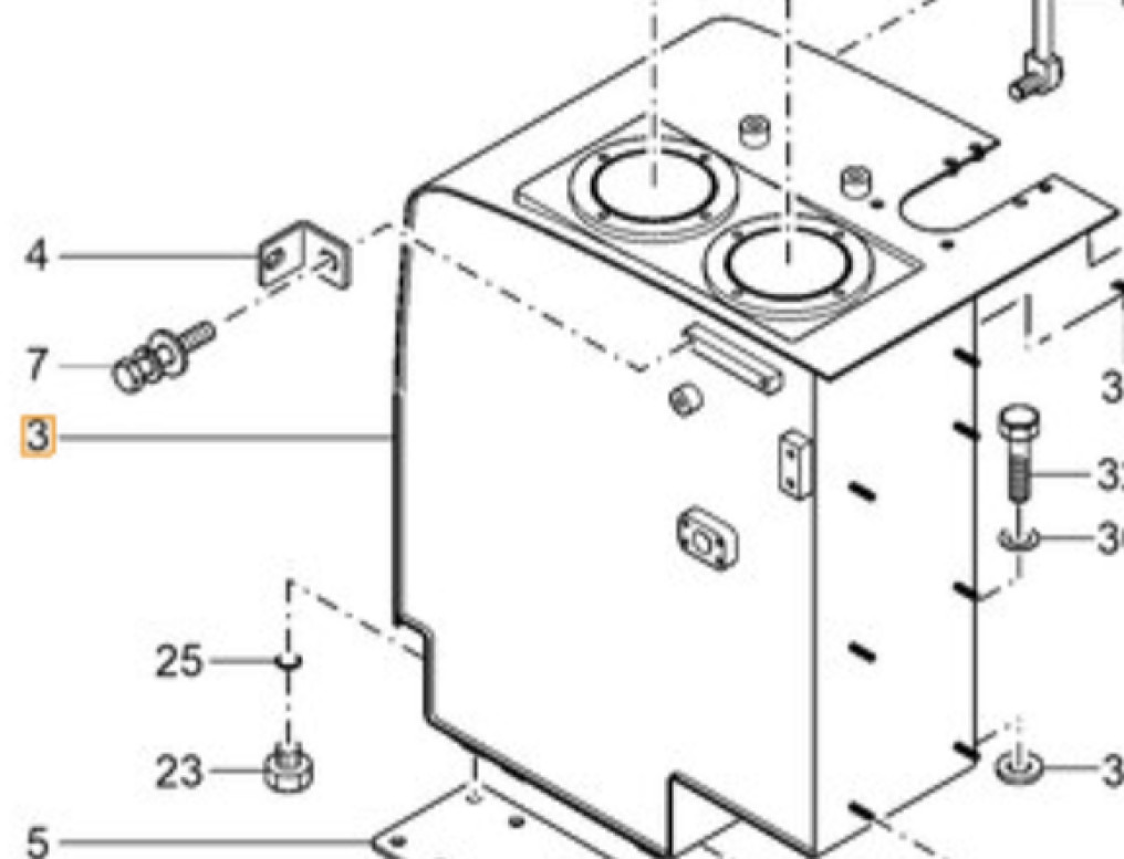 Case 3LM9-07010 - Hidraulinis bakas - Statybinė technika: foto 1 Case 3LM9-07010 - Hidraulinis bakas - Statybinė technika: foto 1