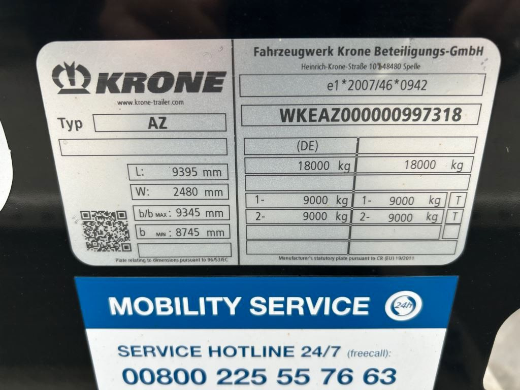 Krone 2 Achswechselfahrgestell, Typ: MAXI AZW 18 eL3B7 - Konteineris-vežimus/ Sukeisti kūną priekaba: foto 4 Krone 2 Achswechselfahrgestell, Typ: MAXI AZW 18 eL3B7 - Konteineris-vežimus/ Sukeisti kūną priekaba: foto 4