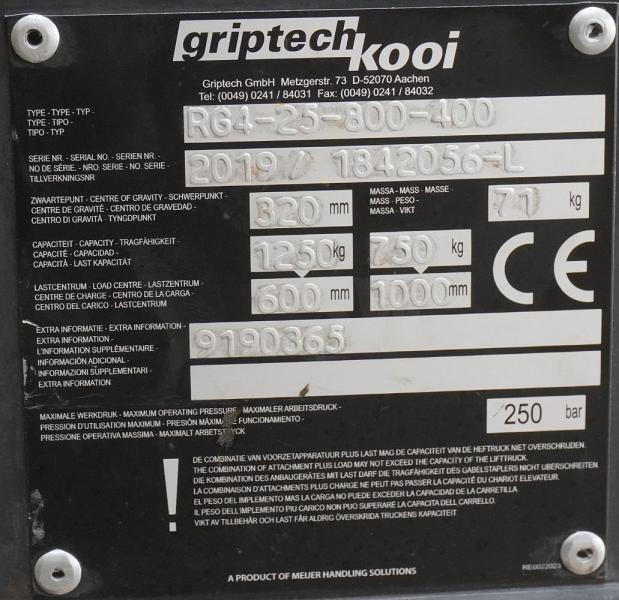 GRIPTECH Griptech RG 4 25 800/400 - Šakės - Šakinis krautuvas: foto 4 GRIPTECH Griptech RG 4 25 800/400 - Šakės - Šakinis krautuvas: foto 4