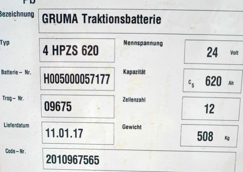 GRUMA 24 Volt 4 PzS 620 Ah - Akumuliatorius - Krovimo technika: foto 5 GRUMA 24 Volt 4 PzS 620 Ah - Akumuliatorius - Krovimo technika: foto 5