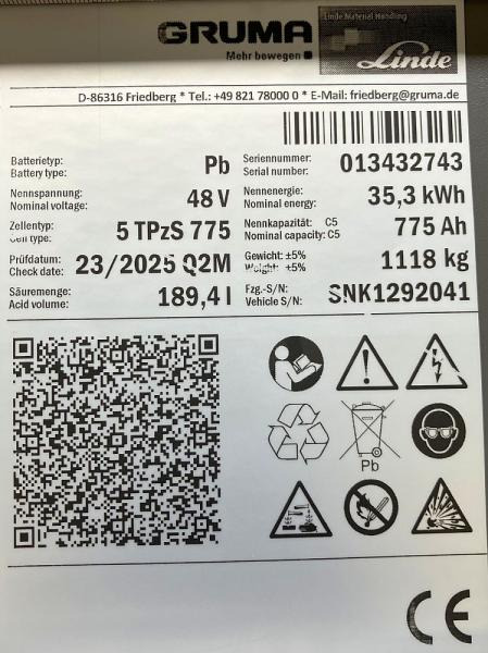 GRUMA 48 Volt 5 PzS 775 Ah - Akumuliatorius: foto 5 GRUMA 48 Volt 5 PzS 775 Ah - Akumuliatorius: foto 5