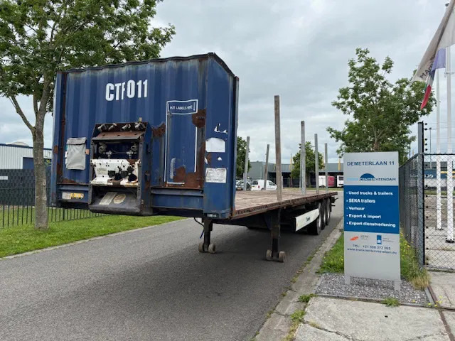 Krone SD Flatbed met rongen 41 ton standard chassis - Platforminė/ Bortinė puspriekabė: foto 1 Krone SD Flatbed met rongen 41 ton standard chassis - Platforminė/ Bortinė puspriekabė: foto 1