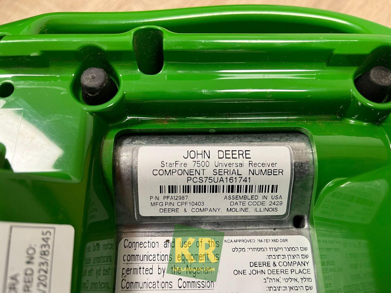 John Deere STARFIRE 7500 RECEIVER - Navigacijos sistema: foto 1 John Deere STARFIRE 7500 RECEIVER - Navigacijos sistema: foto 1
