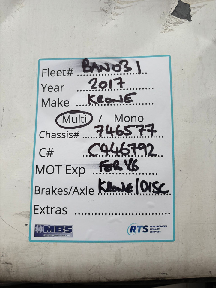 2011 Gray & Adams 11.4m Fridge Trailer – BAN031 - Refrižeratorius puspriekabė: foto 2 2011 Gray & Adams 11.4m Fridge Trailer – BAN031 - Refrižeratorius puspriekabė: foto 2