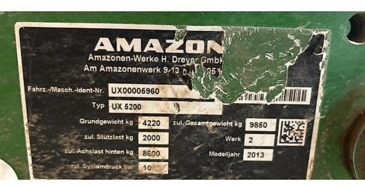 Amazone ux5200 - Prikabinamas purkštuvas: foto 4 Amazone ux5200 - Prikabinamas purkštuvas: foto 4