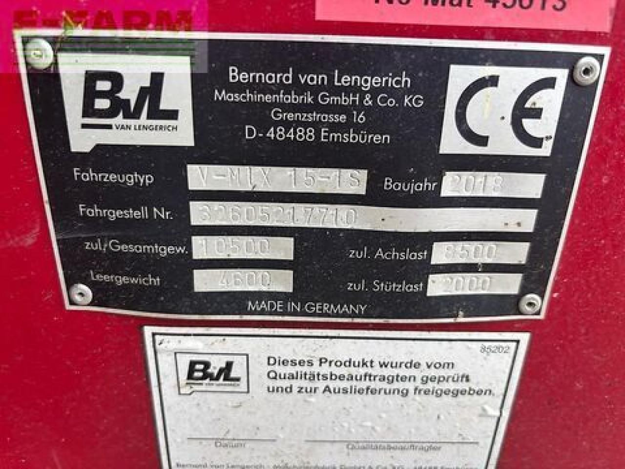BVL - van Lengerich v - mix 15 - 1s neue schnecke - Gyvulininkystės įranga: foto 3 BVL - van Lengerich v - mix 15 - 1s neue schnecke - Gyvulininkystės įranga: foto 3