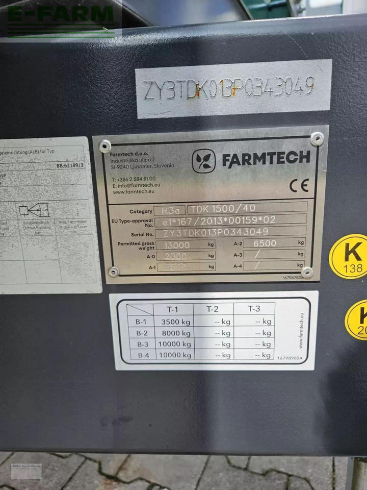 Farmtech tdk 1500 s - Savivartė traktorinė priekaba: foto 5 Farmtech tdk 1500 s - Savivartė traktorinė priekaba: foto 5