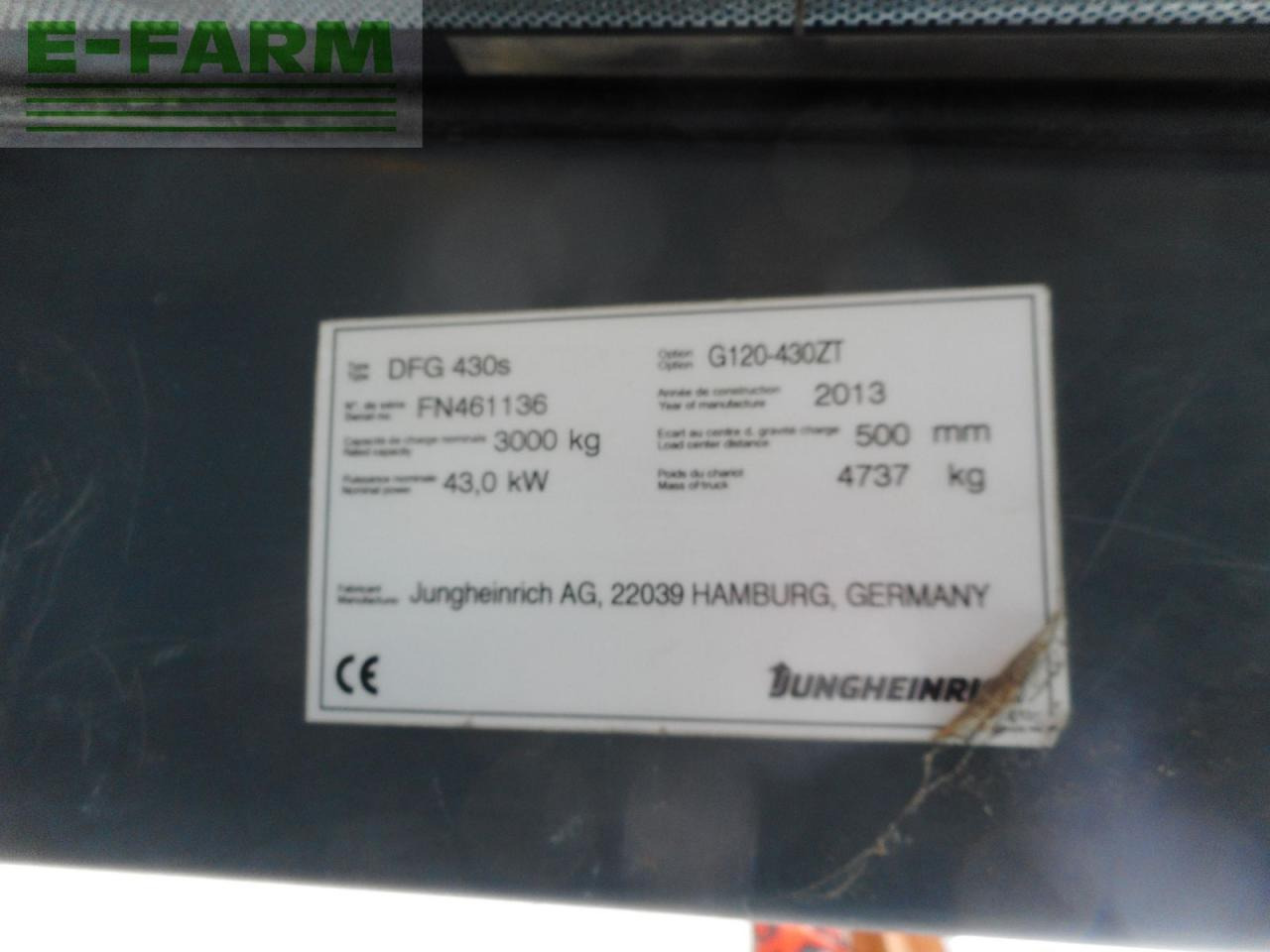 Šakinis krautuvas Jungheinrich dfg 430s mit seitenschieber und zinkenverstellun: foto 8