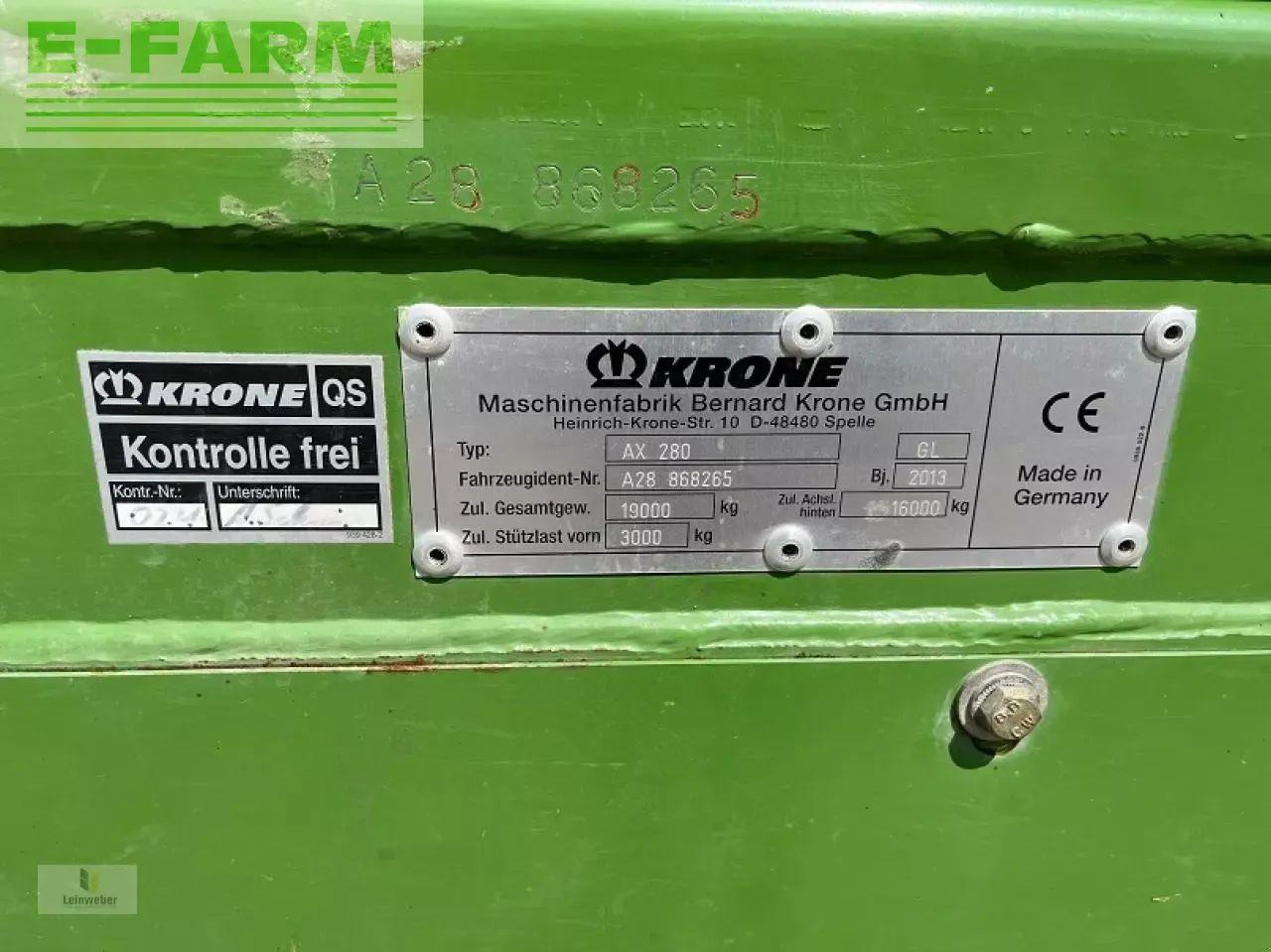 Priekaba rinktuvė Krone ax 280 gl: foto 9