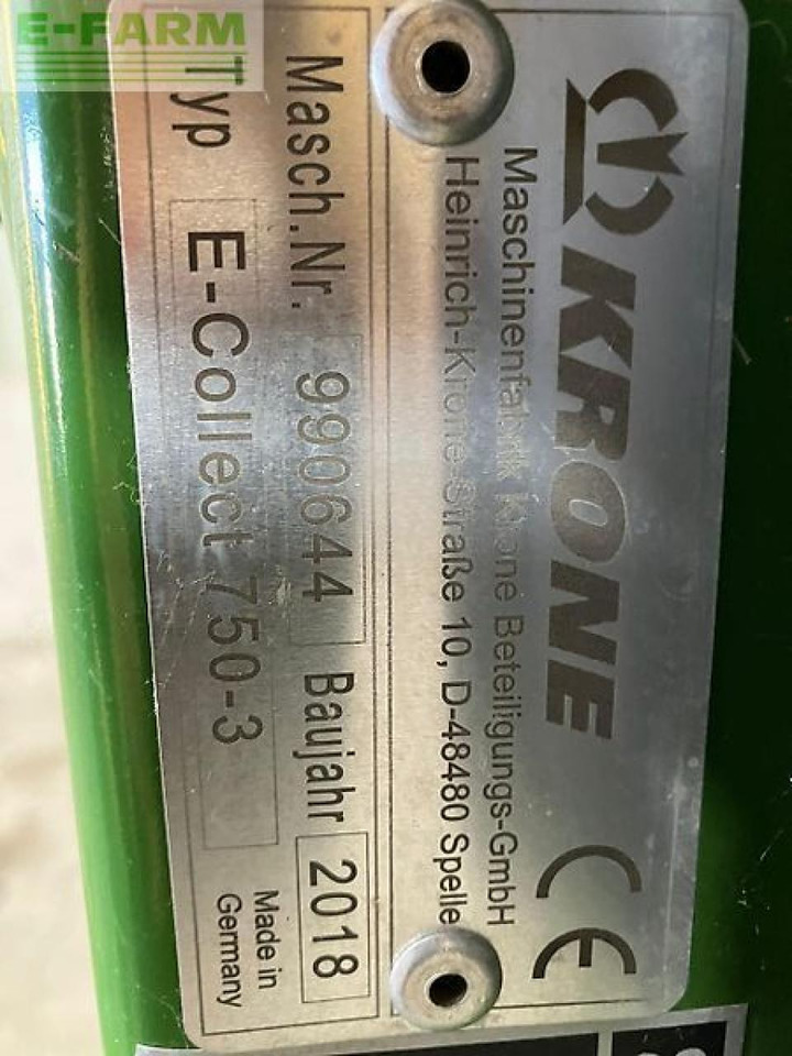 Krone easycollect 750-3 - Įranga už pašarų kombainai: foto 5 Krone easycollect 750-3 - Įranga už pašarų kombainai: foto 5