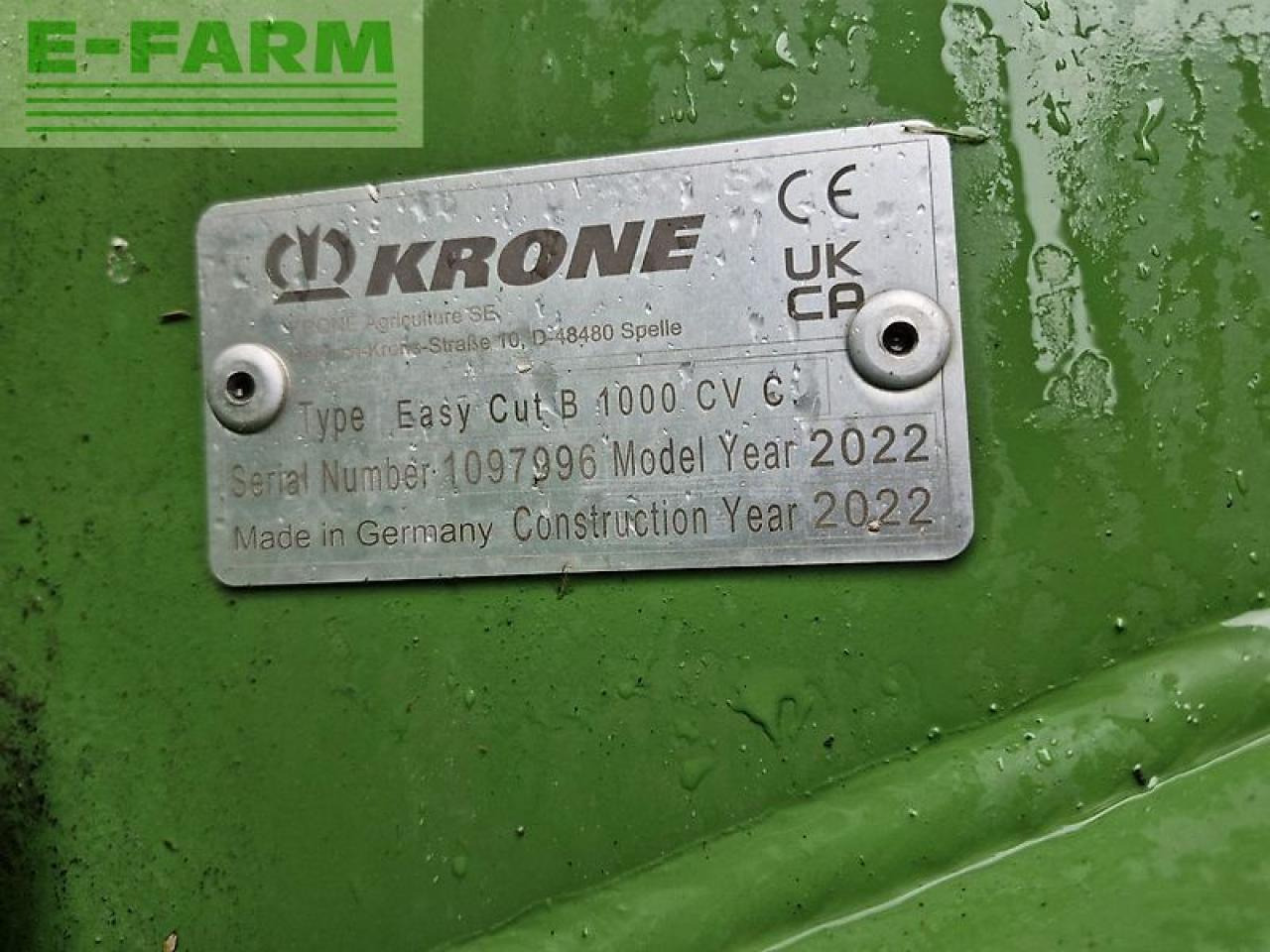 Šienapjovė Krone easycut b 1000 cv c + easycut 400 cv fold: foto 8