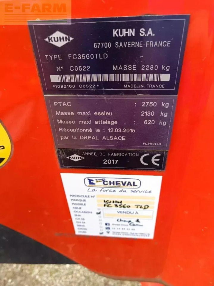Kuhn fc3560tld - Šienapjovė: foto 5 Kuhn fc3560tld - Šienapjovė: foto 5