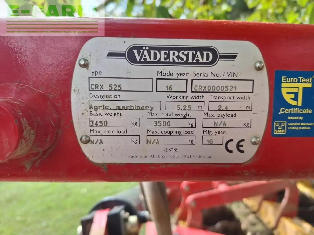 Väderstad crx 525 - Diskiniai skutikai: foto 4 Väderstad crx 525 - Diskiniai skutikai: foto 4