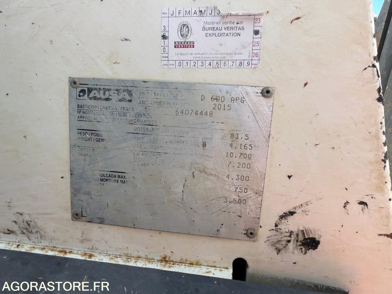DUMPER AUSA 600 APG - 2015 / 2 506 HEURES - Mini savivartis: foto 4 DUMPER AUSA 600 APG - 2015 / 2 506 HEURES - Mini savivartis: foto 4